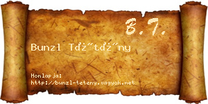 Bunzl Tétény névjegykártya